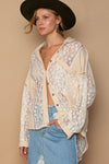 Explore More Collection - POL Oversize Lace Button-Down Shirt