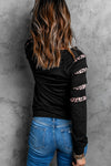 Explore More Collection - Sequin Leopard Long Sleeve Sweatshirt