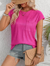 Explore More Collection - Round Neck Cap Sleeve Blouse