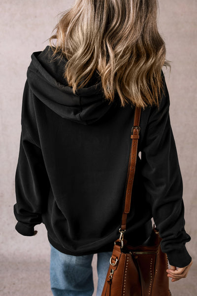 Explore More Collection - Drawstring Pocketed Long Sleeve Hoodie