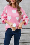 Explore More Collection - Angel Wings Heart Dropped Shoulder Long Sleeve Sweater