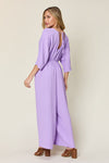 Explore More Collection - Double Take Full Size Half Sleeve Wide Leg Jumpsuit