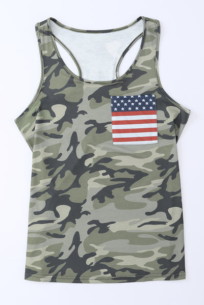 Explore More Collection - Camouflage Wide Strap Tank