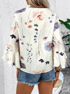 Explore More Collection - Ruffled Printed V-Neck Half Sleeve Blouse