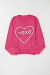 Explore More Collection - XOXO Round Neck Drop Shoulder Sweater