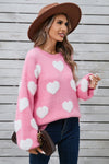 Explore More Collection - Angel Wings Heart Dropped Shoulder Long Sleeve Sweater