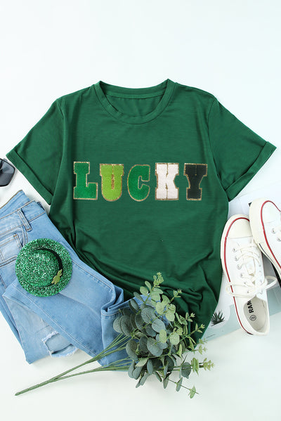 Explore More Collection - LUCKY Round Neck Short Sleeve T-Shirt