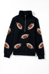 Explore More Collection - Sequin Football Long Sleeve Sweatshirt