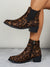 Explore More Collection - Leopard Point Toe Block Heel Boots