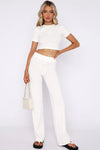 Explore More Collection - Round Neck Short Sleeve Top and Pants Set