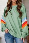 Explore More Collection - Contrast Round Neck Long Sleeve Sweatshirt