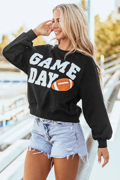 Explore More Collection - GAME DAY Round Neck Long Sleeve Sweatshirt