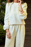 Explore More Collection - Round Neck Long Sleeve Top and Pants Set