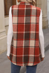 Explore More Collection - Plaid Button Up Vest Coat