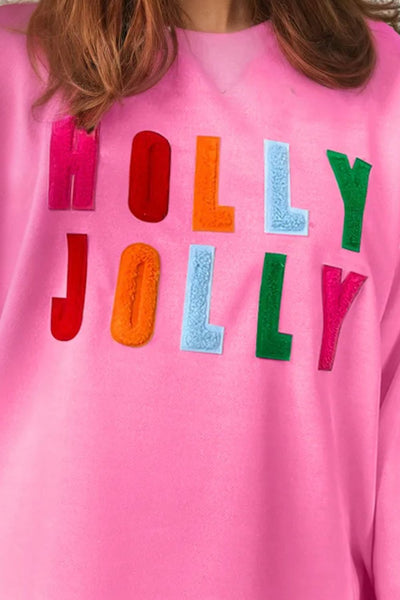 Explore More Collection - HOLLY JOLLY Round Neck Long Sleeve Top