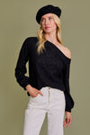 Anita - A Long Sleeve One Shoulder Sequin Top