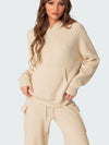 Explore More Collection - Long Sleeve Hooded Top and Pants Sweater Set