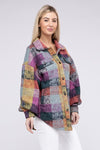 Explore More Collection - Loose Fit Buttoned Down Check Shirt Jacket