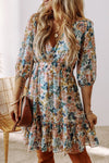 Explore More Collection - Printed V-Neck Half Sleeve Dress