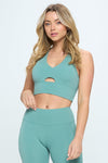 Explore More Collection - Two Piece Activewear Set with Cut-Out Detail