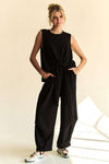 Explore More Collection - Davi & Dani Drawstring Hem Round Neck Tank and Pants Set