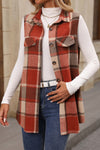 Explore More Collection - Plaid Button Up Vest Coat