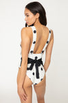 Explore More Collection - Marina West Swim Beachy Keen Polka Dot Tied Plunge One-Piece Swimsuit