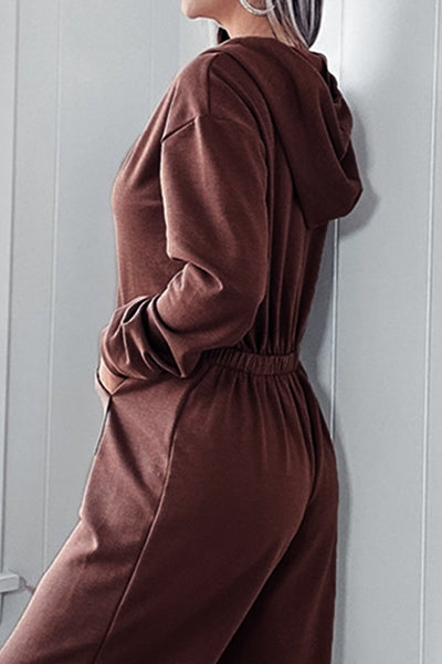 Explore More Collection - Full Size Drawstring Long Sleeve Jumpsuit