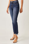 Explore More Collection - Risen Full Size Frayed Hem Cropped Straight Jeans