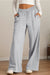 Explore More Collection - Drawstring Elastic Waist Wide Leg Pants