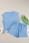 Explore More Collection - Round Neck Short Sleeve Top and Shorts Set