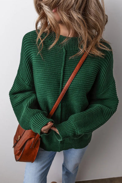 Explore More Collection - Round Neck Dropped Shoulder Sweater