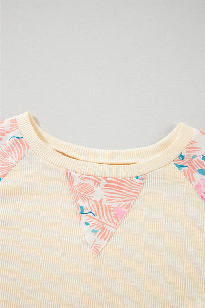 Explore More Collection - Printed Round Neck Balloon Sleeve Sweatshirt