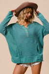 Explore More Collection - BiBi Thumb Opening Long Sleeve Top with Kangaroo Pocket