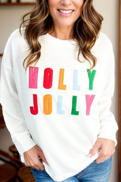 Explore More Collection - HOLLY JOLLY Round Neck Long Sleeve Top