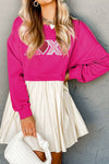 Explore More Collection - XOXO Sequin Heart Long Sleeve Dress