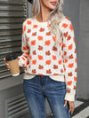 Explore More Collection - Angel Wings Maple Leaf Round Neck Long Sleeve Sweater