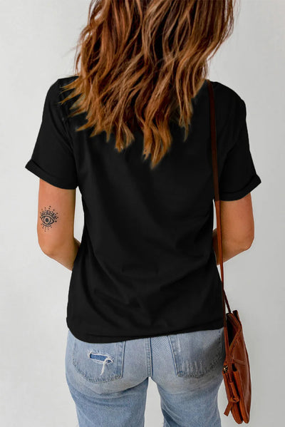 Explore More Collection - Letter Graphic Round Neck Short Sleeve T-Shirt