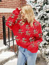 Explore More Collection - Reindeer Round Neck Long Sleeve Sweater