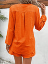 Explore More Collection - Notched Long Sleeve Top and Shorts Set