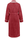 Explore More Collection - Contrast Trim Tie Waist Lounge Nightgown with Pockets