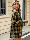 Explore More Collection - Plaid Collared Neck Long Sleeve Shirt