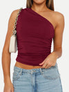 Explore More Collection - Ruched One Shoulder Tank