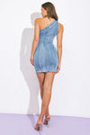 Explore More Collection - SIDE TO SIDE DENIM MINI DRESS