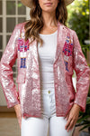 Explore More Collection - Sequin Nutcracker Long Sleeve Blazer