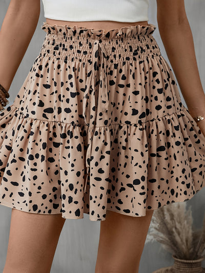 Explore More Collection - Frill Tied Printed Mini Skirt