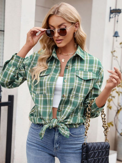 Explore More Collection - Plaid Button Up Long Sleeve Shirt