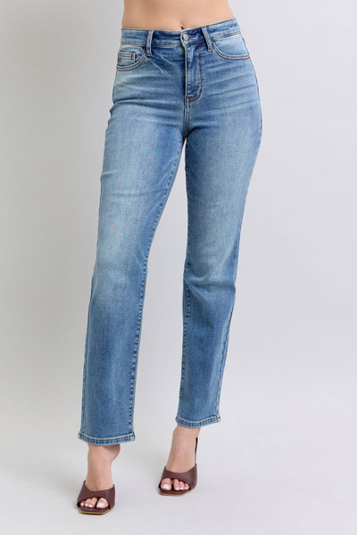 Explore More Collection - Judy Blue Full Size Wash Thermal Straight Jeans with Pockets