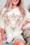 Explore More Collection - AZTEC CHRISTMAS LONGHORN Graphic Tee