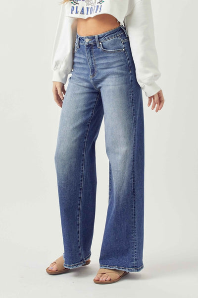 Explore More Collection - Risen Full Size High Rise Wide Leg Jeans